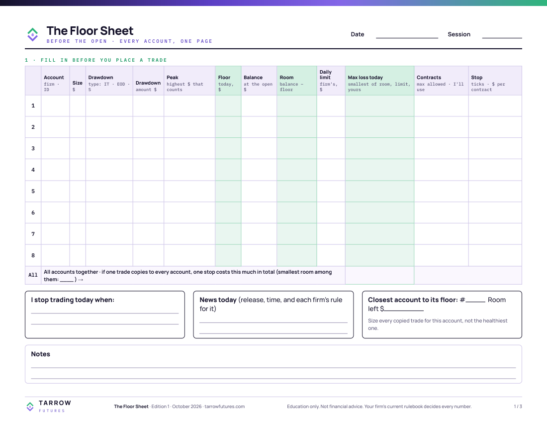 The Floor Sheet, page 1